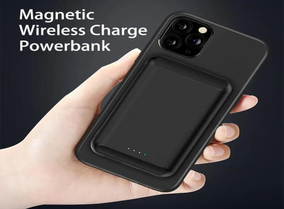 携帯電話磁気誘導充電電源バンク5000mAh for iPhone 12 magsafe qi wireless charger powerbank typec rechargeabl9388281