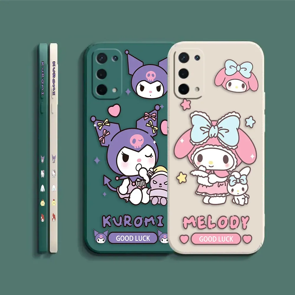 Anime Cute Kuromi Melody Thase do opcji A52 A54 A55 A57 A59 A72 A73 A74 A91 A93 A92S A93S A94 A95 A96 A97 4G 5G Case Fundda