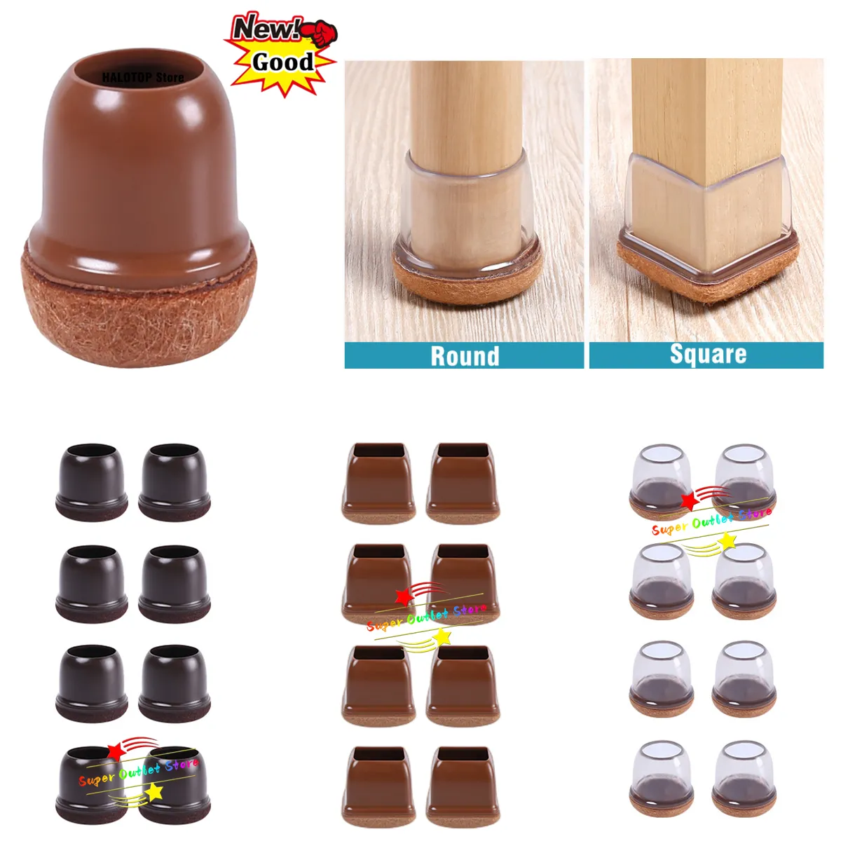 Table Chair Leg Protector Covers TPE Rubber Stoppers Felt Bottom Pads For Floor Protection Feet Caps And Scratches Reduction From Homepro1 5.92 DHgate.Com