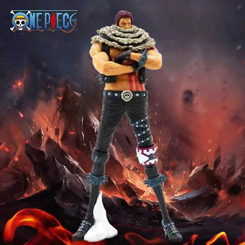 Comics Heroes Anime One Piece Figure Charlotte Katakuri King of Artist Action Figure PVC Model Toy Kids Gift Zoro Sanji Ace Luffy Fighter 25cm 240413