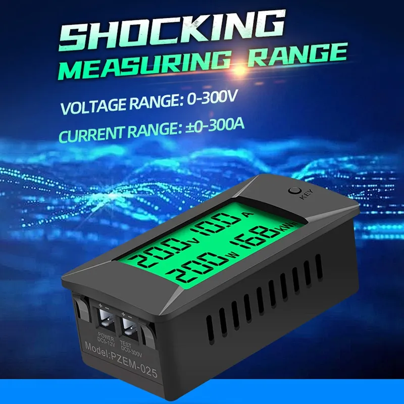 CAMWAY Digital Current Voltage Power Energy Meter 4 In 1 DC 6.5-100V 0 - View #9