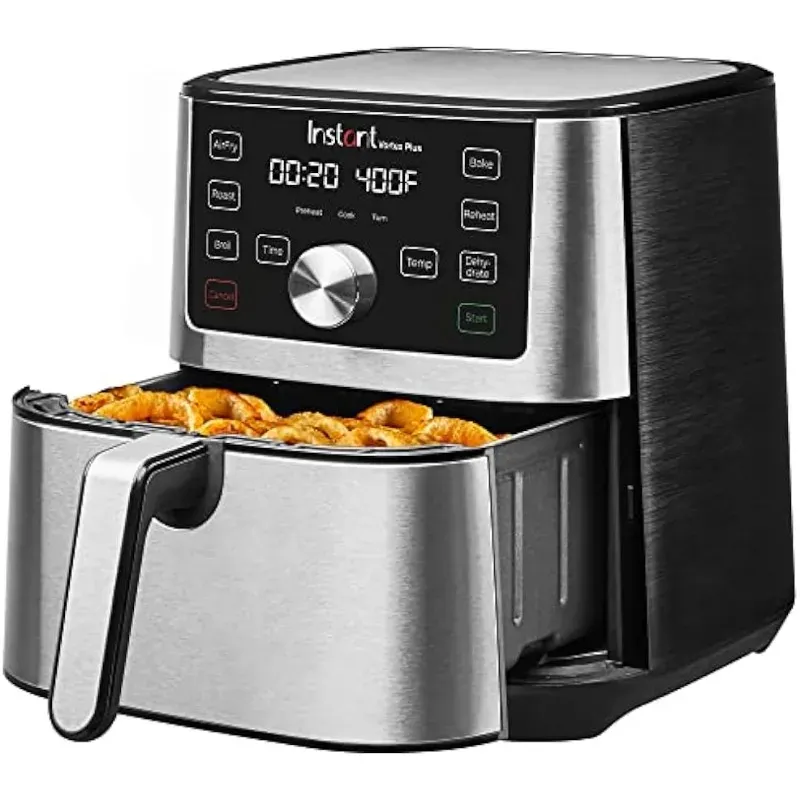 Fryers Instant Air Fryer Oven, 6 kvart, från tillverkarna av Instant Pot, 6in1, Broil, App med över 100 recept, rostfritt stål