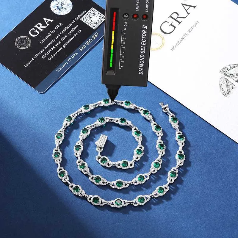 DHgate.com:Iced Out Moissanite Chain Bracelet - 7mm D VVS