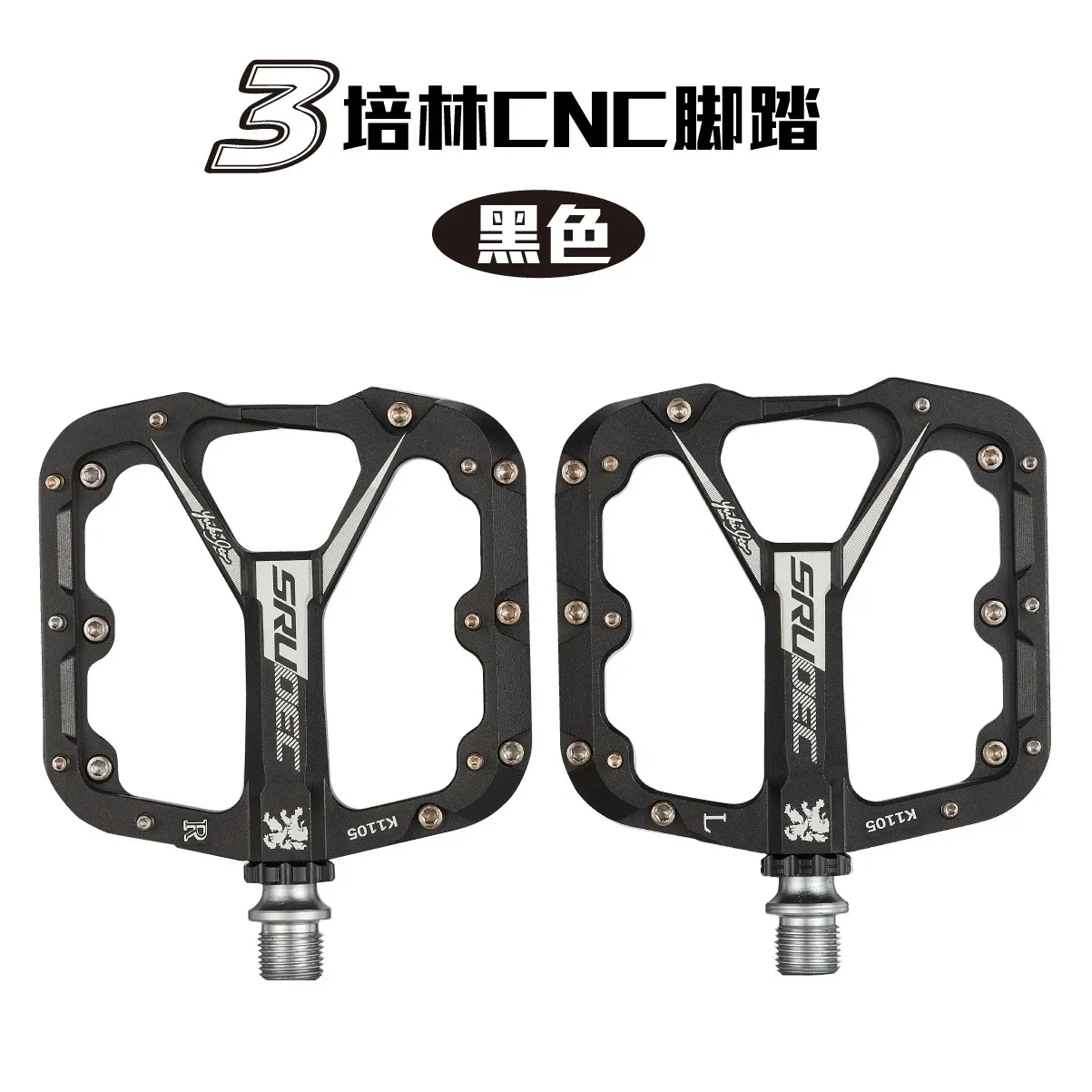 DHgate GOLDIX Aluminum Mountain Bike Pedals with Anti Slip Studs Pack of 2 Lightweight Durable MTB Pedals for Men Women Sports Outdoors