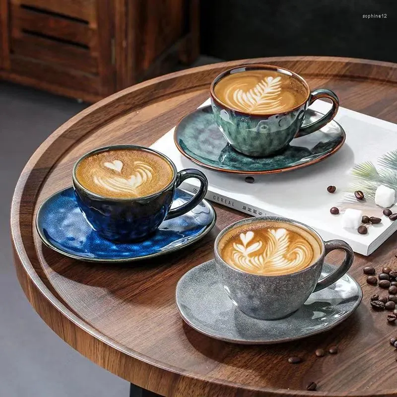 أكواب خمر الفرن المتغير نجمة السماء كوب القهوة Cappuccino Latte فاخرة الرسم والطبقة مجموعة 250 مل.