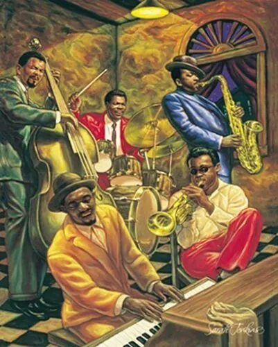 Stampa d'arte afroamericana - Poster jazz fresco per adesivi da parete decorazione per la casa dipinto arte della parete