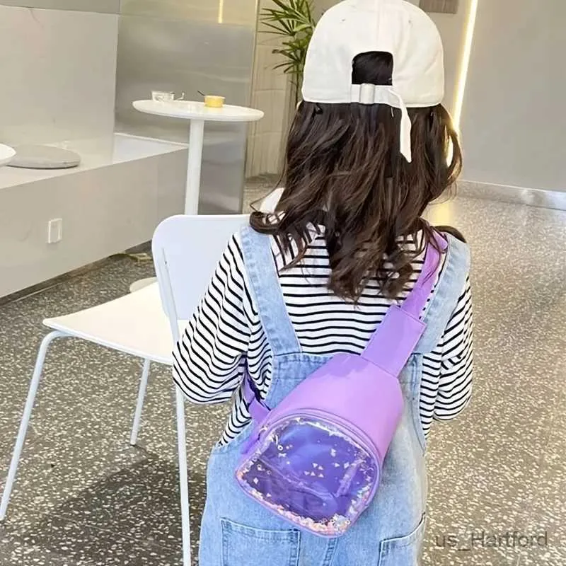 Handtassen Leuke kleurrijke meisjes transparante pailletten Borsttas Mooie creatieve jongens Kinderen Zipper Crossbody Body Kinderen Munt Purse Handtassen