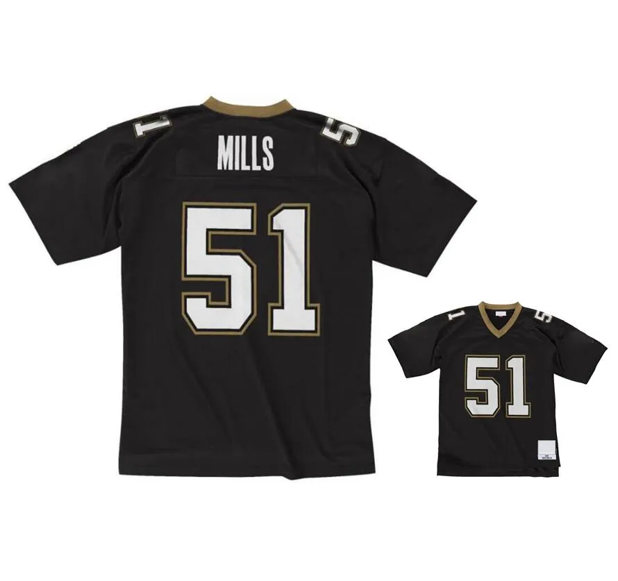 Stitched Football Jerseys 51 Sam Mills 1987 Mesh Legacy Pensionerade Retro Classics Jersey Men Women Youth S-6XL