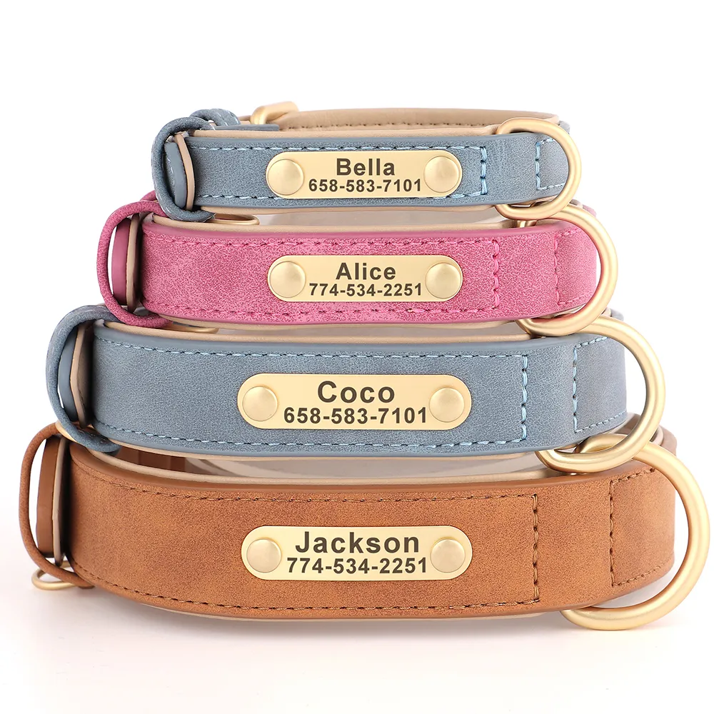 Personalized Dog Chain Choke Collar With Engraved ID - Adjustable Slip Collar For Pitbulls, Pugs & Medium/Large Dogs
