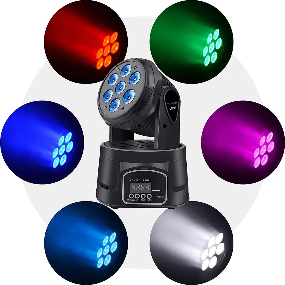 BETOPPER LM70S 100W 7x8W RGBW 4-in-1 Mini LED Moving Head Stage