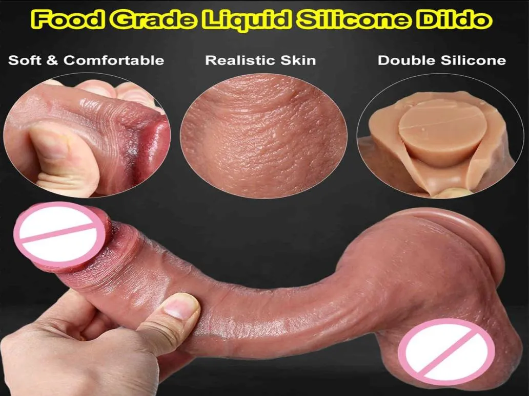 Super Real Skin Silicone Big Huge Dildo Realistic Suction Cup Cock Male Artificial Rubber Penis Dick Sex Toys for Women Vaginal2933031412