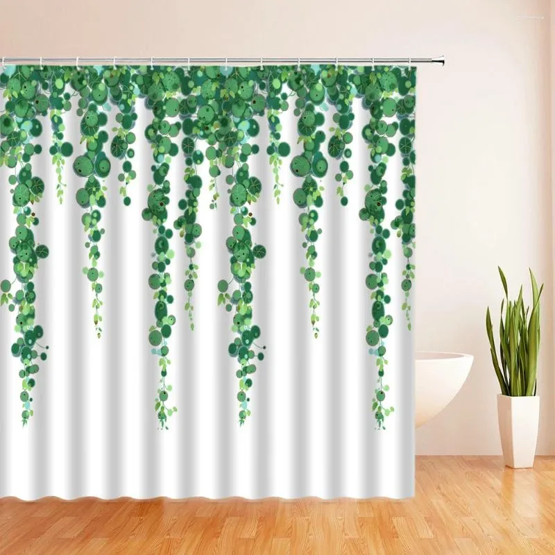 Zasłony prysznicowe Zielone winorośl Kwiaty Wodoodporne poliestrowe ekologiczne ekologiczne wysokiej jakości łazienka ślepa na wystrój domu