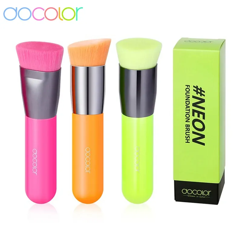 Kits docolor 3pcs Make -up Pinsel flach obere Kabuki Fundament Pinsel Großer Gesichtspinsel professioneller kosmetischer Konturpulver Make -up Pinsel