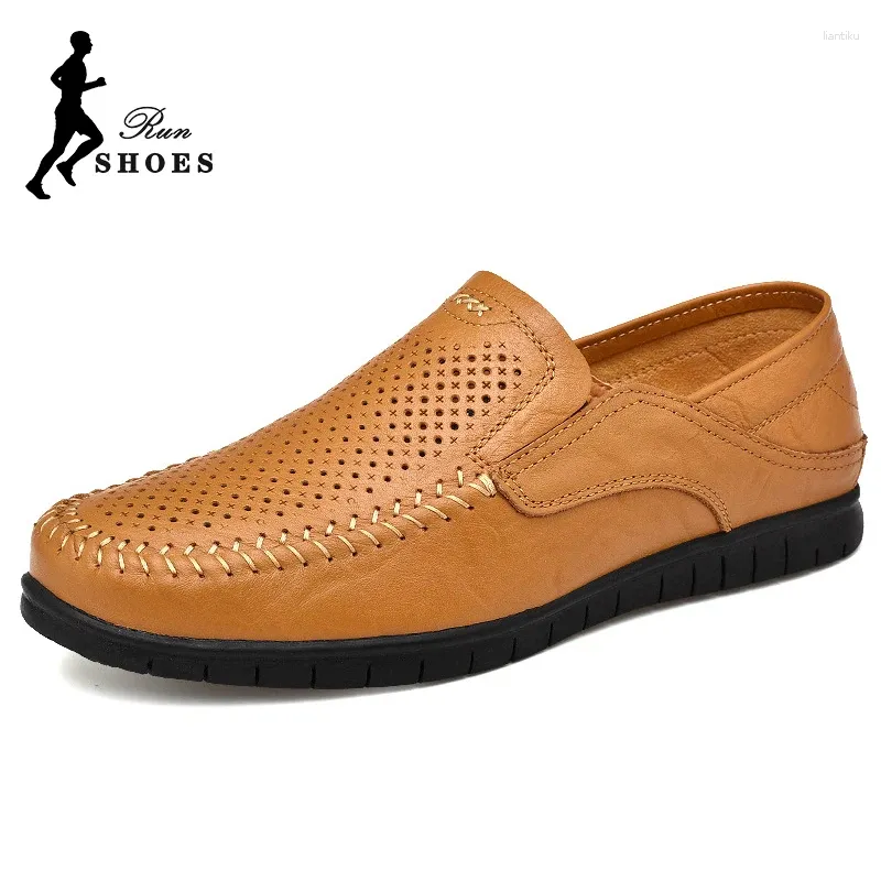 Casual Shoes 2024 Big Size Loafers Breattable Soft Sole Men Fashion Trend Outdoor Handgjorda All-Match Non-Slip Doudou