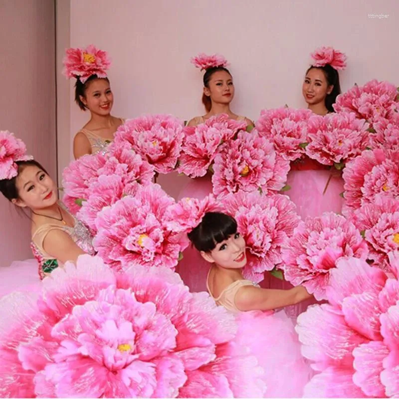 Fiori decorativi grandi motivi di peonia artificiale Sfondo di fiori rami di seta per decorazione per la casa