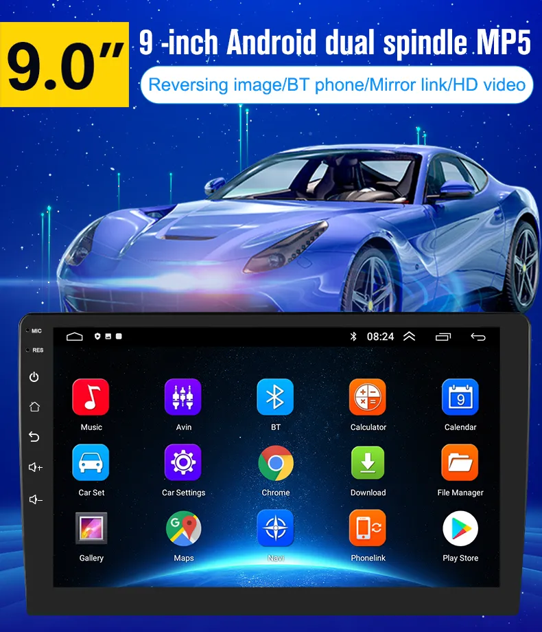 2 Din Android 9 Inch Car Multimedia Video Player with GPS for Tesla ...