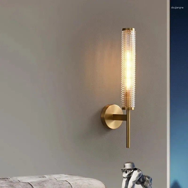 Wall Lamp Modern Light Luxury All-copper Simple Bedroom Bed Head Corridor Entrance Living Room Background Decorative