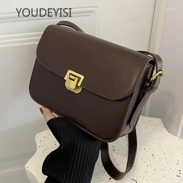 DrawString Youdeyisi Retro Small Square Bag: Ladies Bag Temperament Style Simple One-Shulder Messenger Fashion