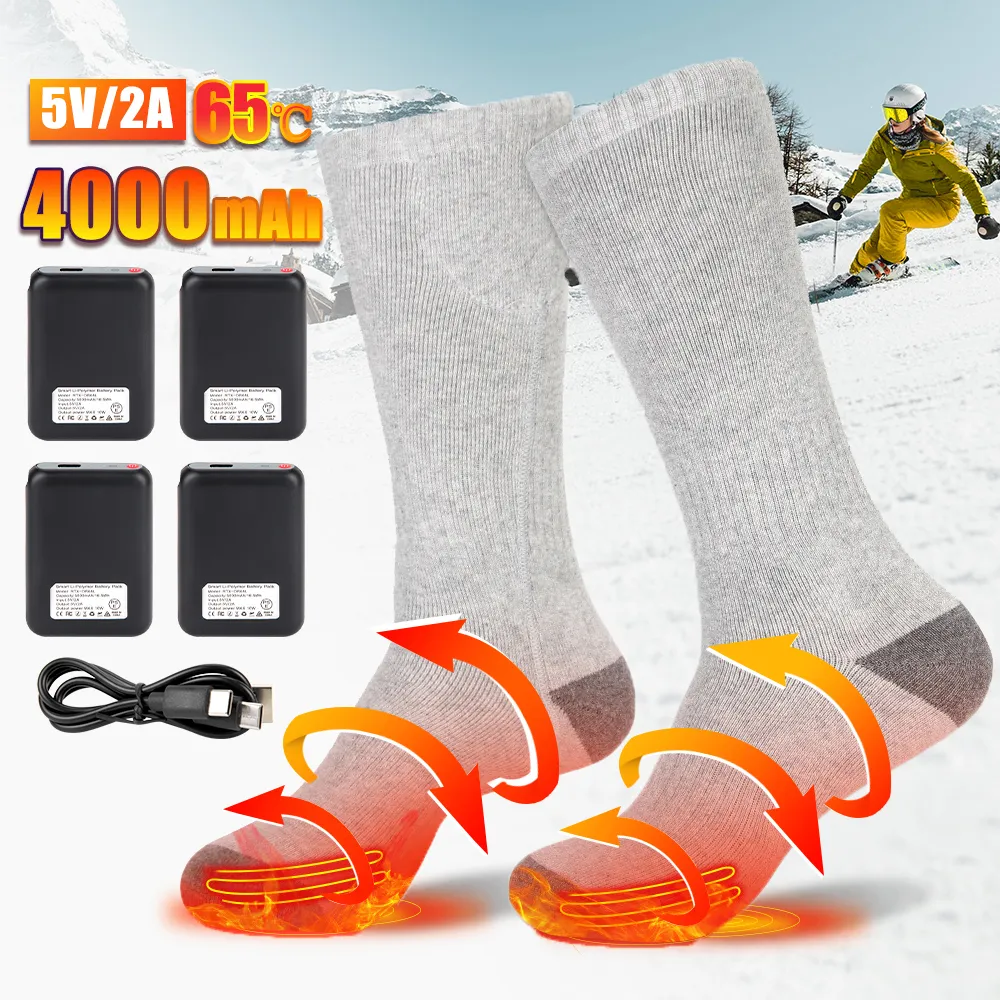 Warm Socks Cold Weather Hunting Socks Heated Socks For Men 4000mAh