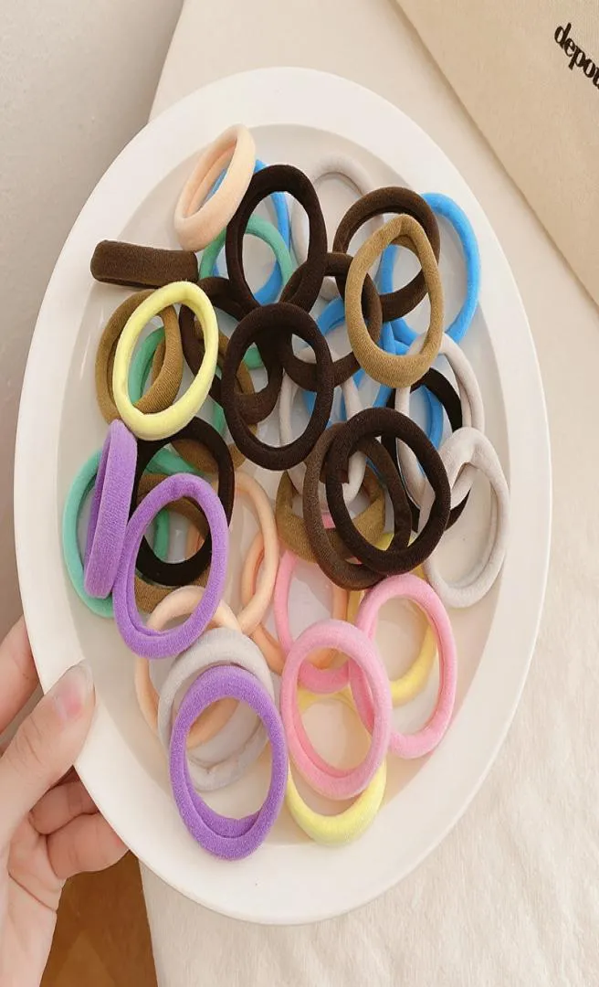 20 peças de altas elásticas de cabelo durável e sem costura corda coreana acessórios colorido misto de borracha women039s hair ring5341163