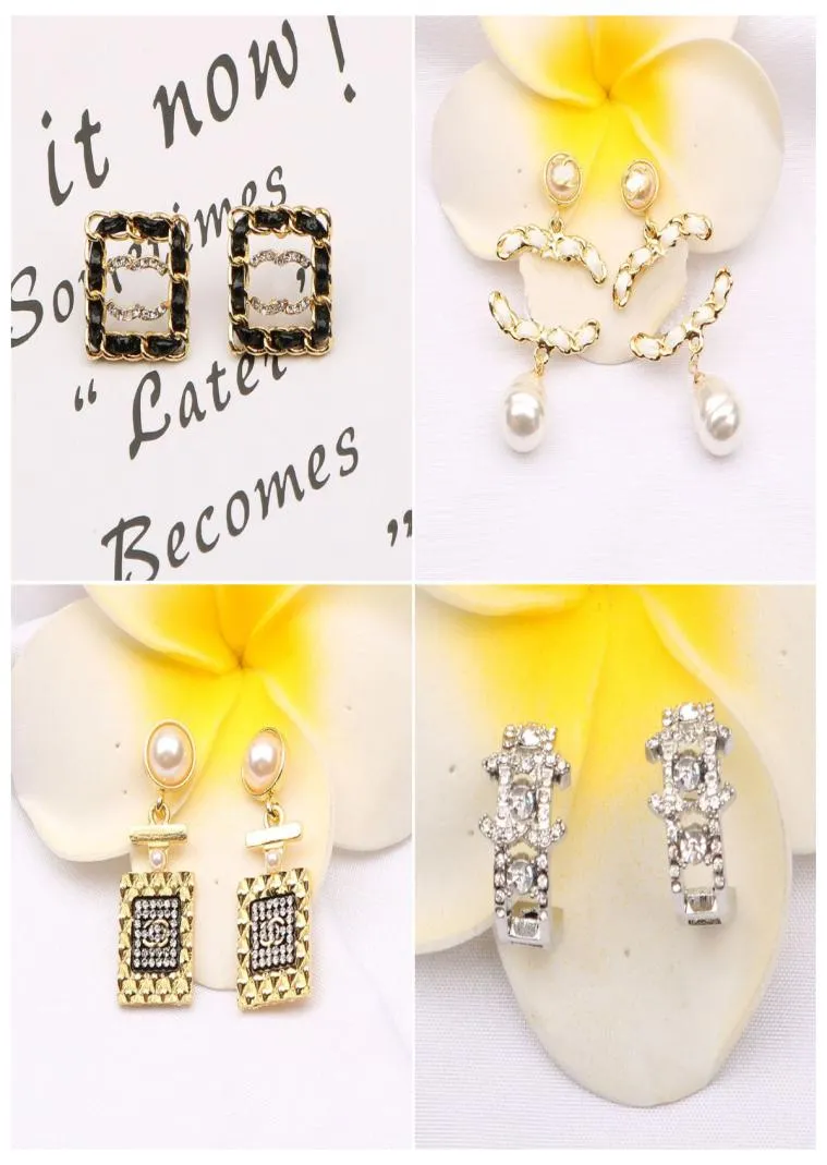 4Colors Designer Earrings Designers Ear Designers Brand 18K Gold Batled Letters Letters Fashion Mulheres Earramento de esmalte Party Jew7998434