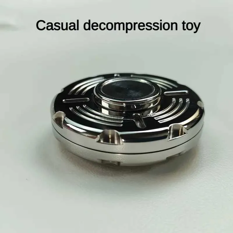 Decompressie speelgoed vingertip gyro EDC roestvrijstalen magnetische snap munt twee-in-één kantoordecompressie en decompressie artefact volwassen metaalspeelgoed 240412