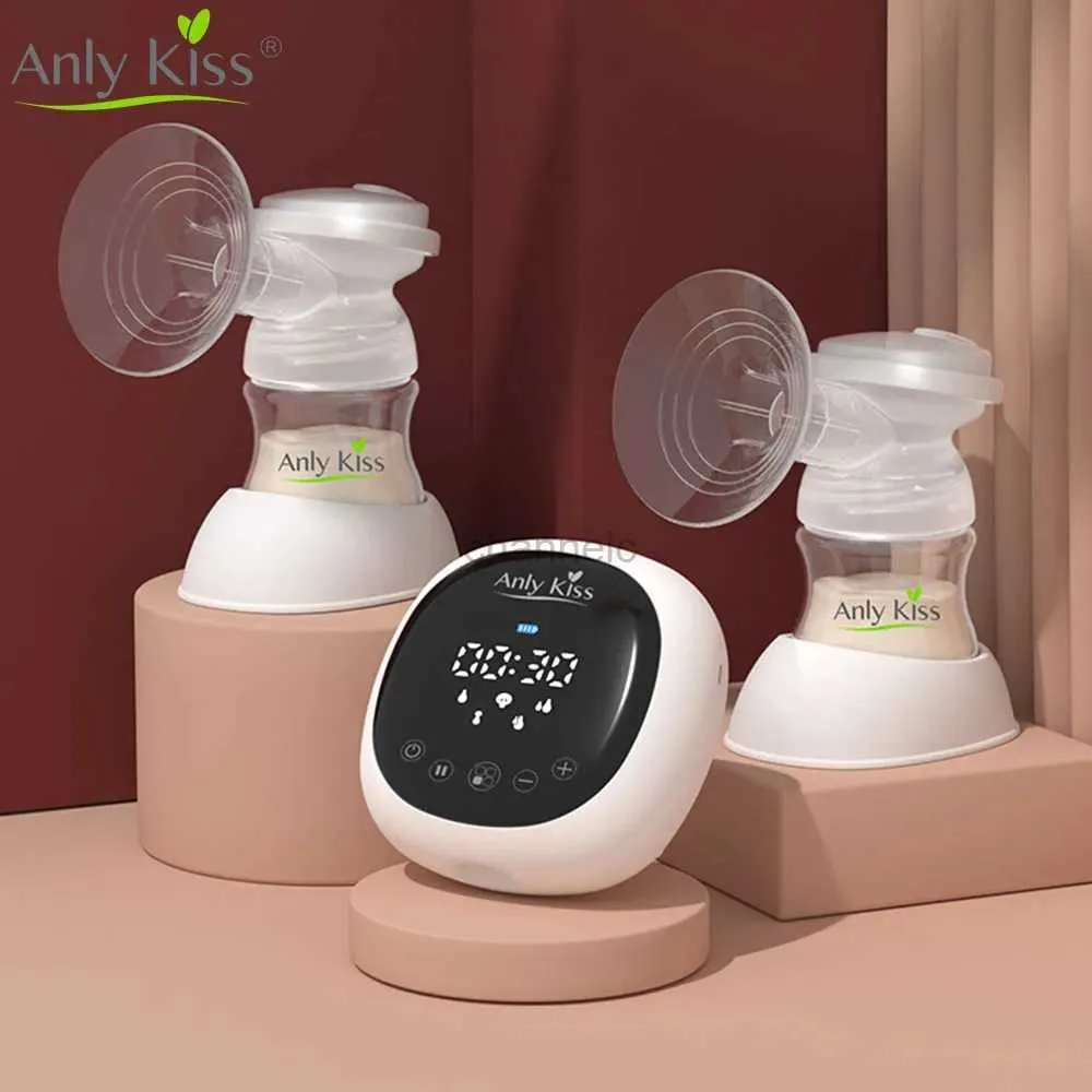 Breastpumps Anly Kiss Hospital Grade Multi-Function Electric Double Breast Pumps Rechargeable Portable Breast Pump Low Noise 240413