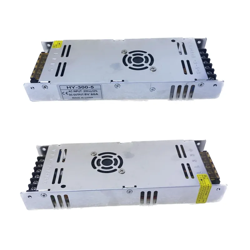 300W Alimentation de commutation ultra-mince AC220V vers DC 5V 60A Éclairage d'adaptateur Transformers Conducteur pour affichage de bande LED intérieure