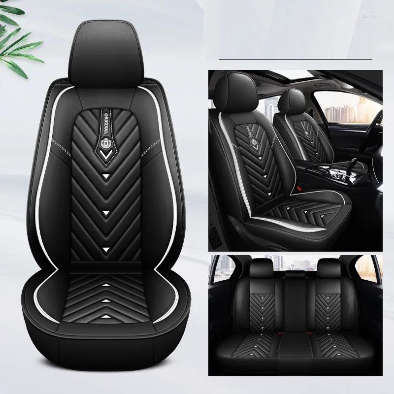 Car Seat Covers Cover Mdcs Front/Rear Vehicle Cushion Not Moves Universal Pu Leather Black/Red Non-Slide For Leon X1 X45