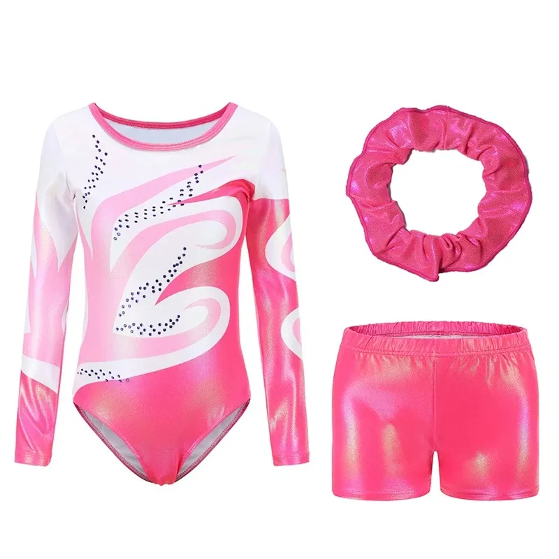 Shorts justaucorps britables pour les filles de gymnastique broderie scintillante tumbling shorts bas 512y