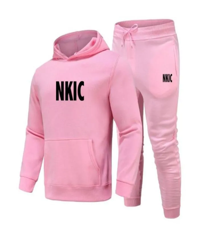 2022 Autumn Winter Tracksuit Men Women Marca NKIC Com capuz Sweatshirt terno de moleto