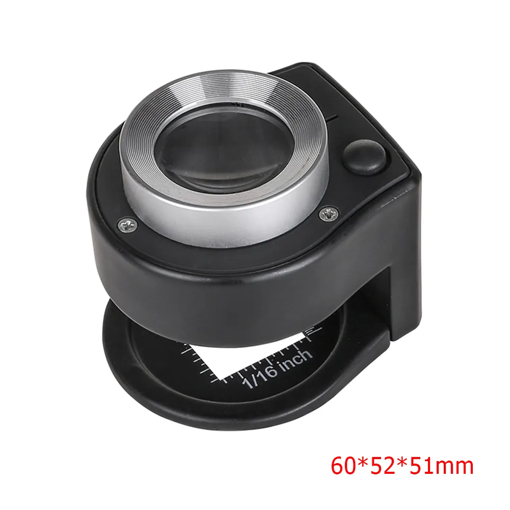 30X Optical Lens Magnifier With 6 LED Lights Full Metal Folding Linen ...