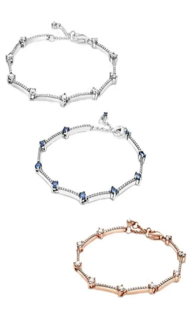 925 Braccialetti di diamanti a stella scintillante in argento sterling con bracciale europea per le ragazze europee di gioielli.
