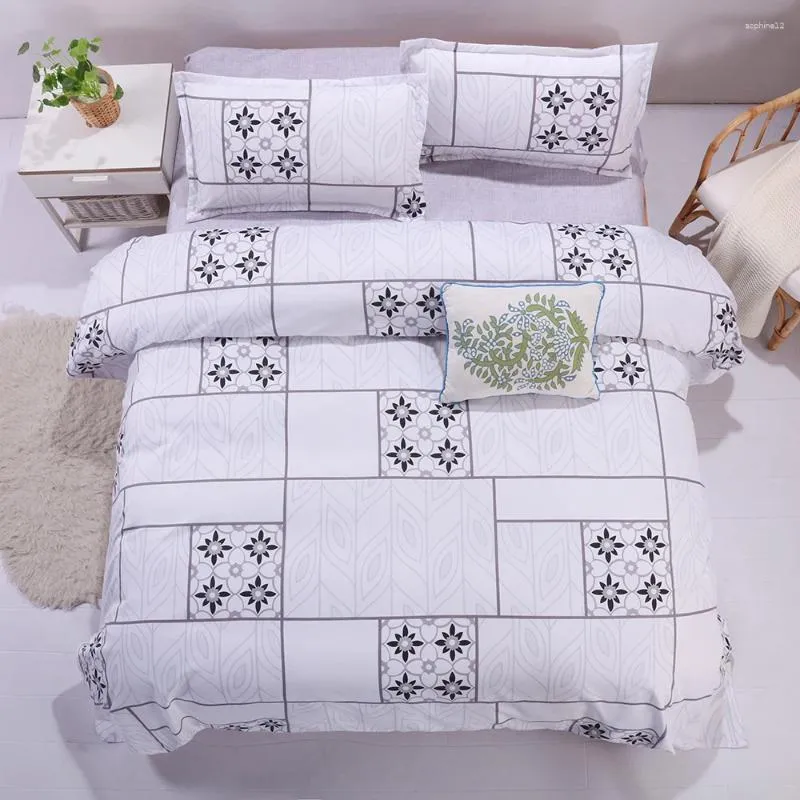 Beddengoed sets eenvoud bed laken set gewassen katoenen quilt dekcases kussencases zachte huidvriendelijke huizentextiel