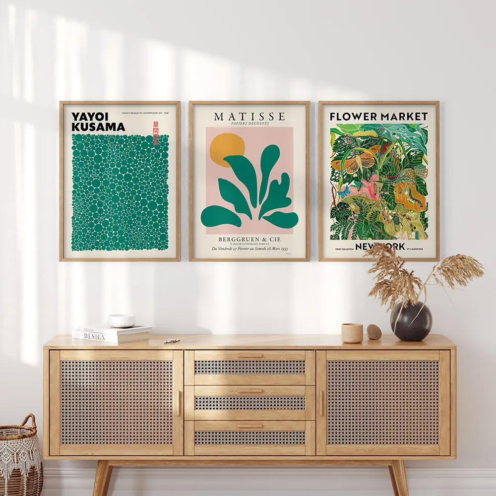 Poster de Flores de Flores Verde Tropical Matisse Corais Arte Imprimir