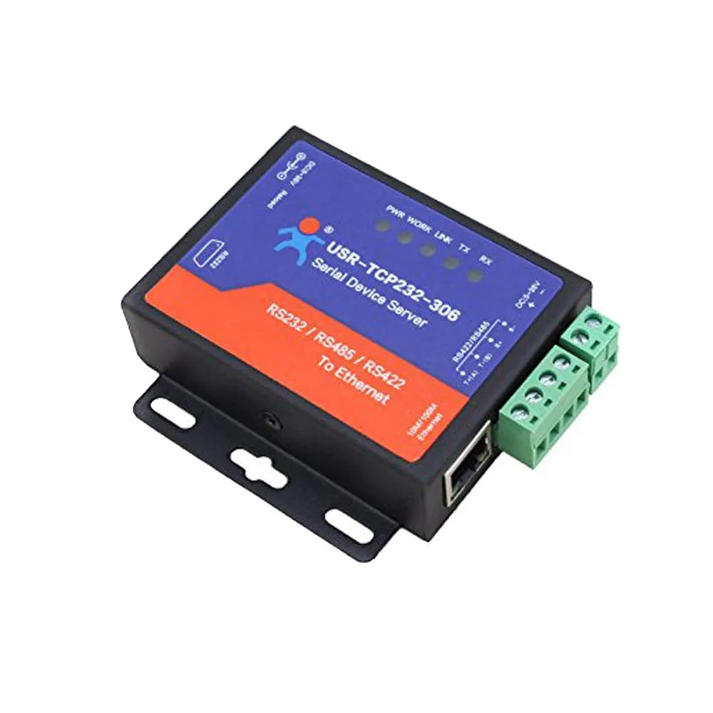 USR-TCP232-306 Serial to Ethernet Converter TCP/IP LAN to RS232 RS485 ...