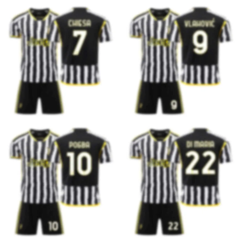 24 Juventus Home Football Jersey Hovic 9 Jersey Di Maria Treinamento Match Team Kit Print