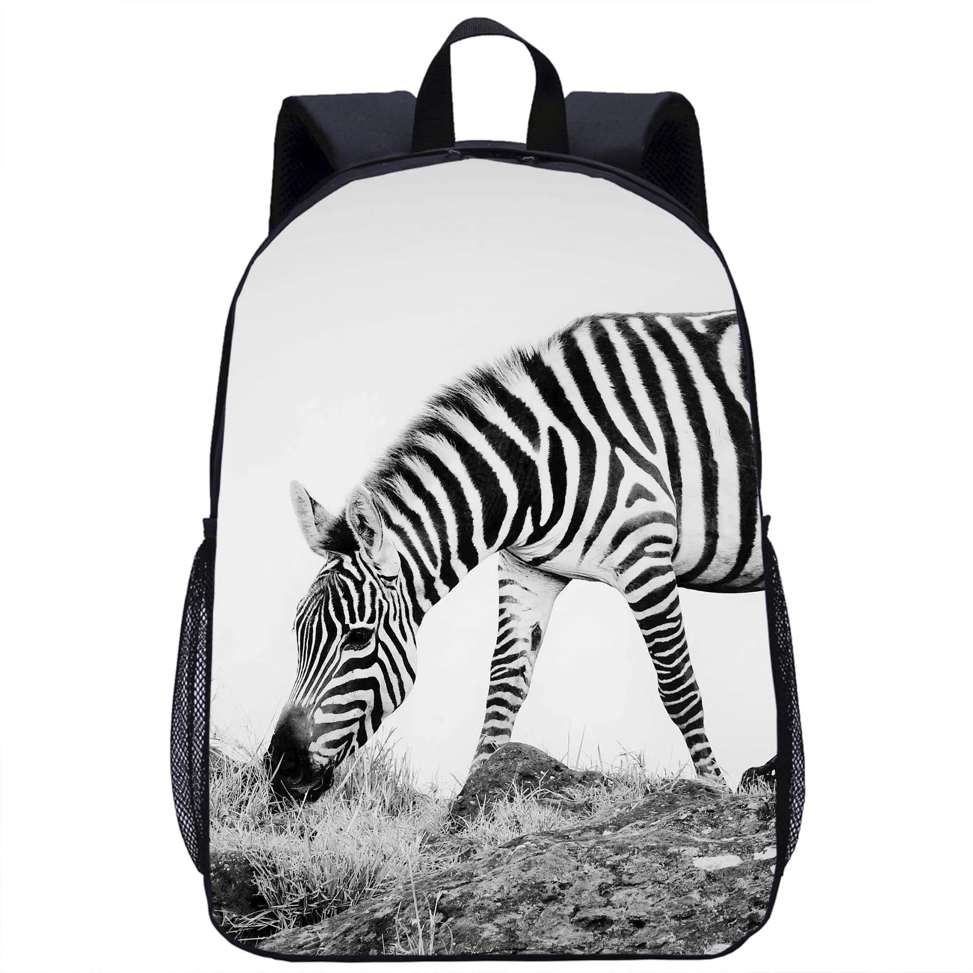 Zebra Print Backpack and Pouch Set Amazon.com: School Backpack Black Zebra Teens Girls Boys  main image 2