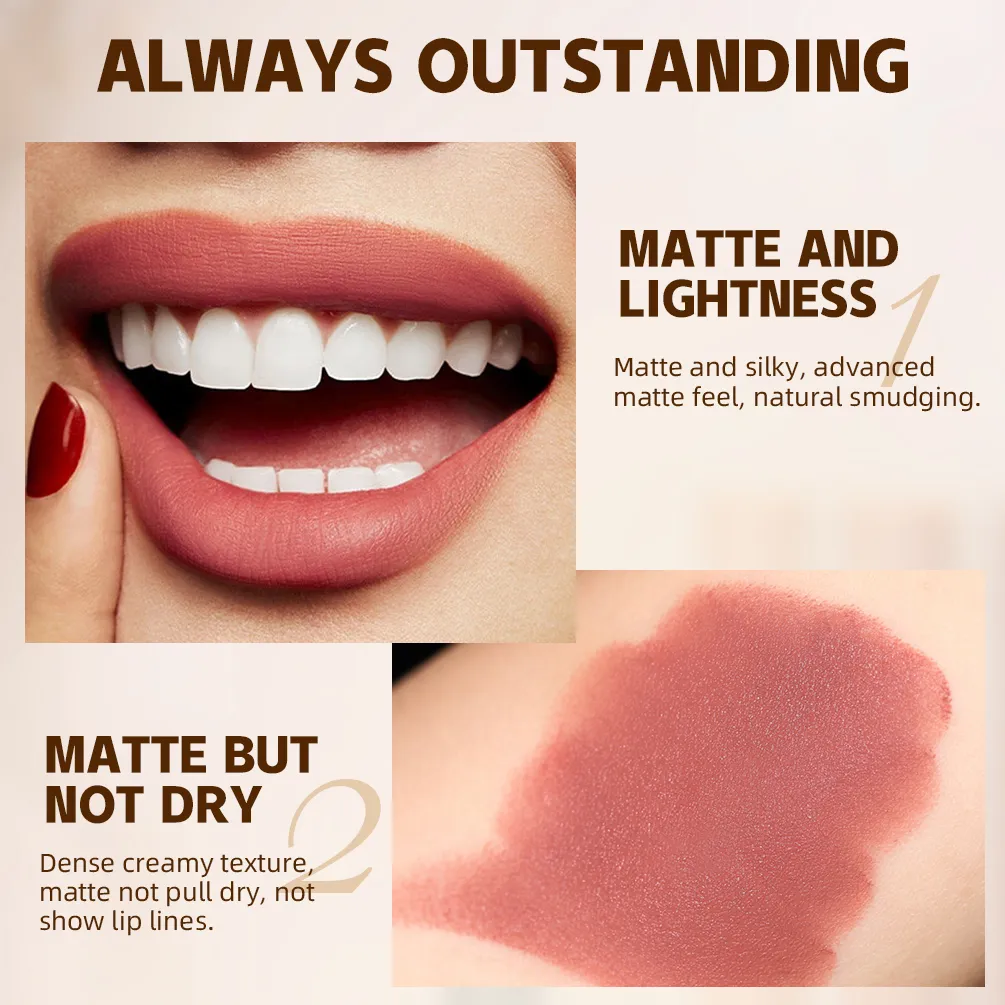 12 Farben Velvet Lippenstift Matt Set – Wasserfest, 5g Pro Stück, In Geschenkbox