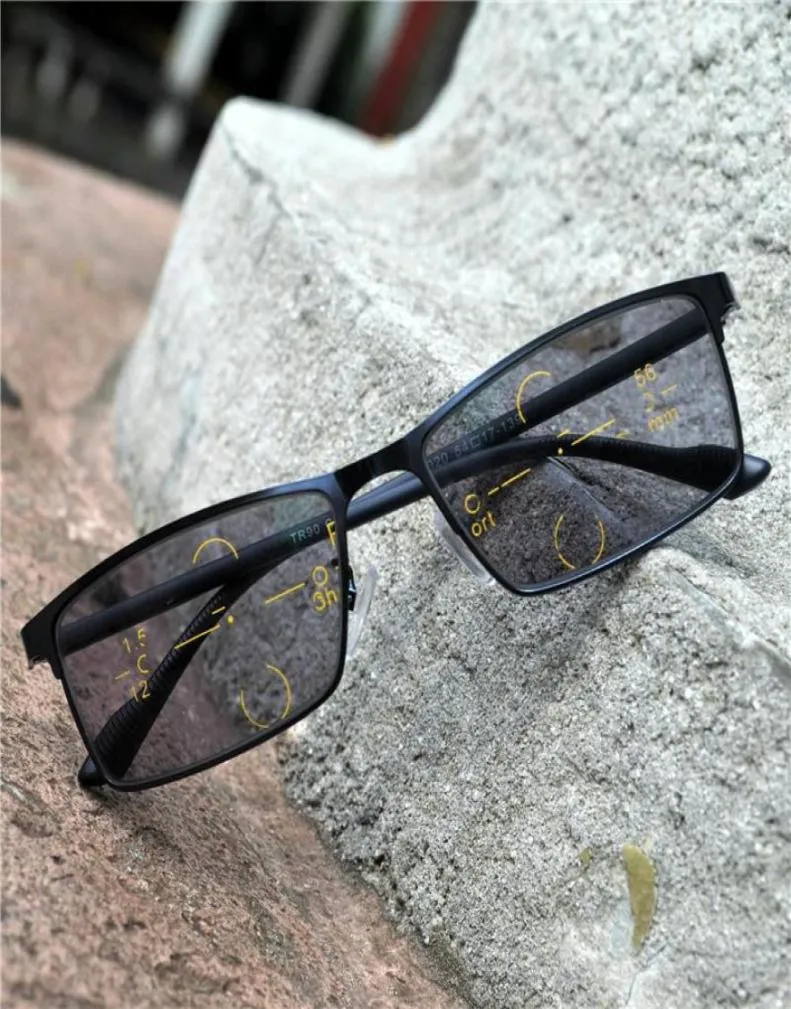 Солнцезащитные очки Мужчины Прогрессивные мультифокусные очки для чтения Полночаст
