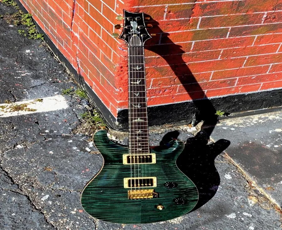 PRS 1995 PRS 10th Anniversary Teal Black Strings Guitara elettrica Made in Cina di alta qualità con 9519303