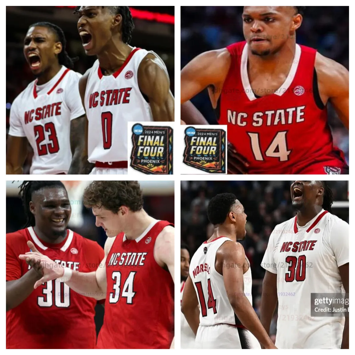 2024 Final Four NC State Wolfpack Мужской баскетбольный джерси DJ Horne DJ Burns Jr. Кейси Морсэлл Джейден Тейлор Мохамед Дидра Майкл О'Коннелл все сшиты