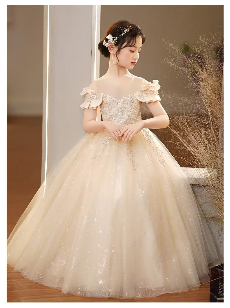 DHgate Elegant White One Piece Dress for Girls Perfect for Parties Christmas and Weddings 5 14 Years Wedding Party Events