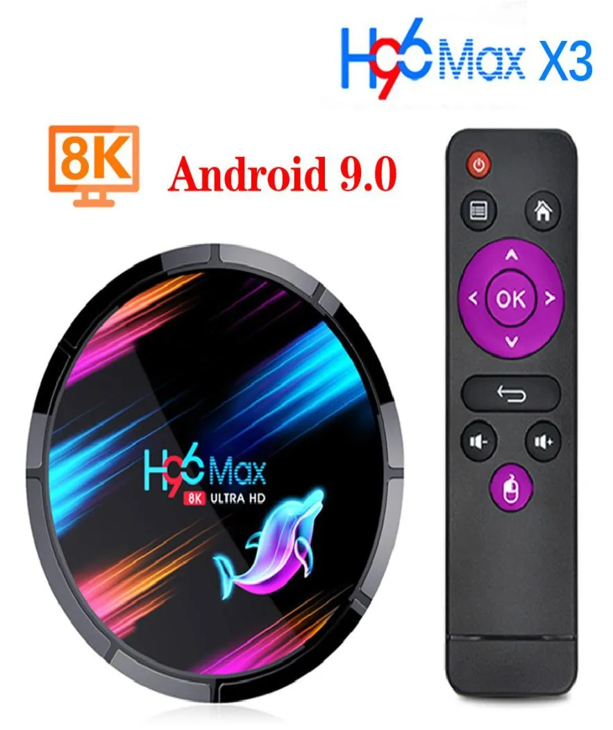 H96 MAX X3 ANDROID 90 TV BOX 4GB 64GB 32GB 4G128G AMLOGIC S905X3クアッドコアWIFI 8K H96MAX X3 TVBOX ANDROID9ラウンドセットトップボックスWit1691924