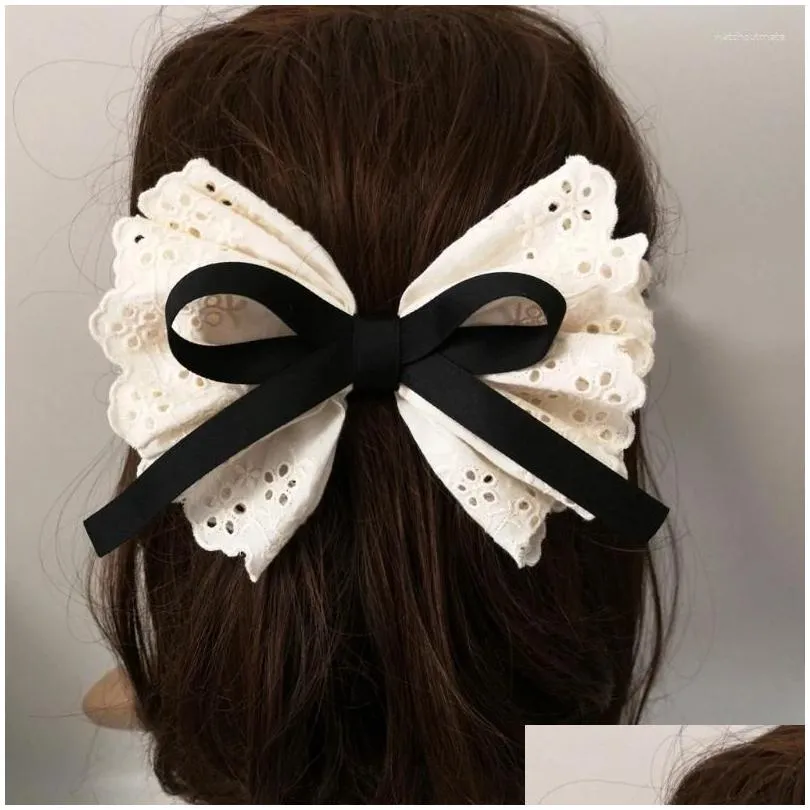 Hair Clips Hollowout Bowknot Clip Sweet Ballet Multi Layer HairClip Girl Tool For Thin French Barrettes Y1UA