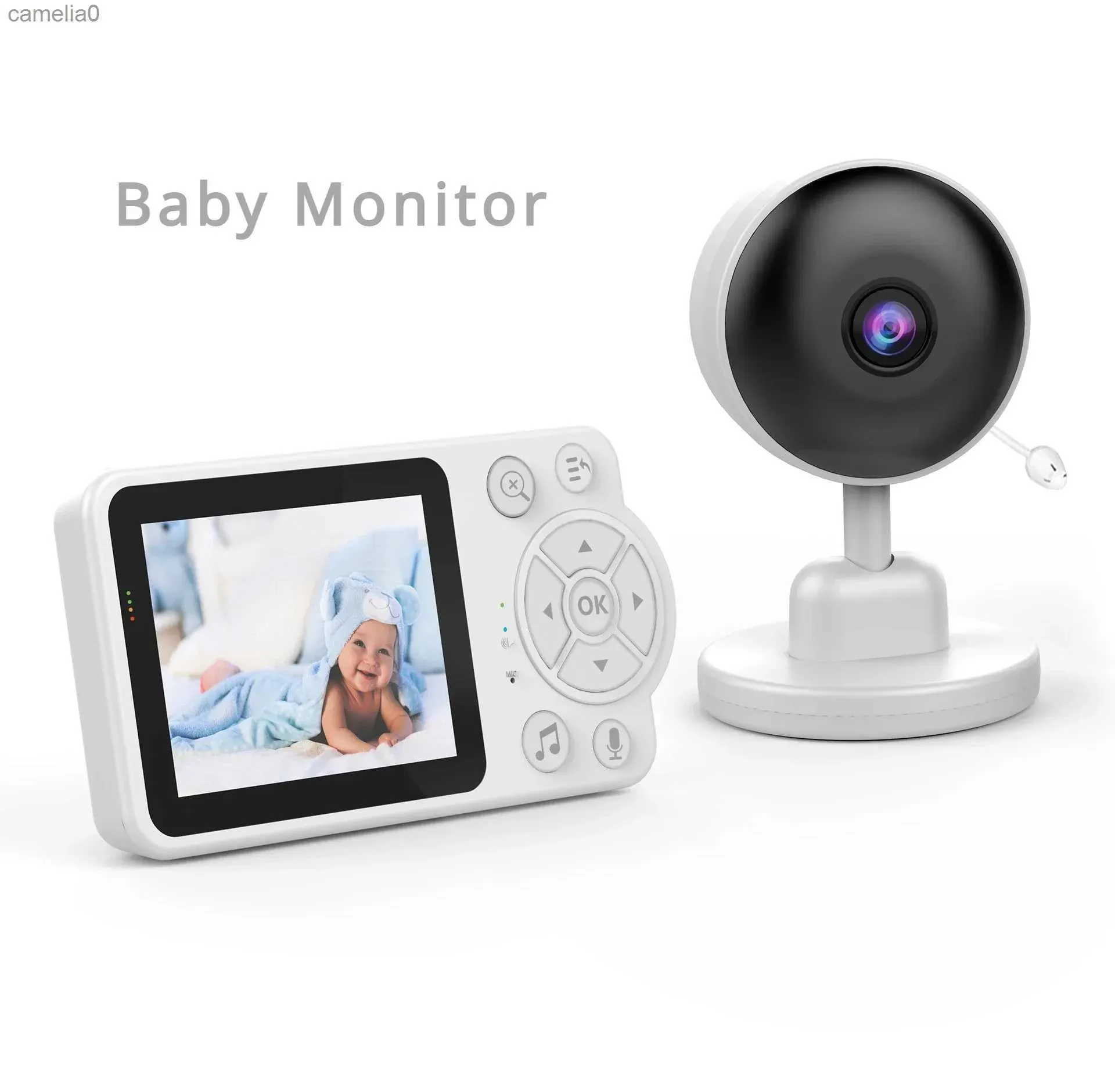 Baby Monitors Wireless Baby Monitor Säkerhetsskydd Tvåvägs Audio Night Vision inomhus 2,8-tums TFT-skärmövervakning Video Intelligent Baby Camerac240412