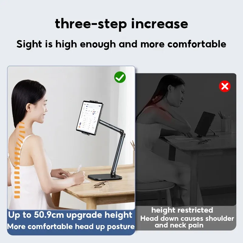 360° Rotating Metal tablet and stand for 4.7-13 inch...