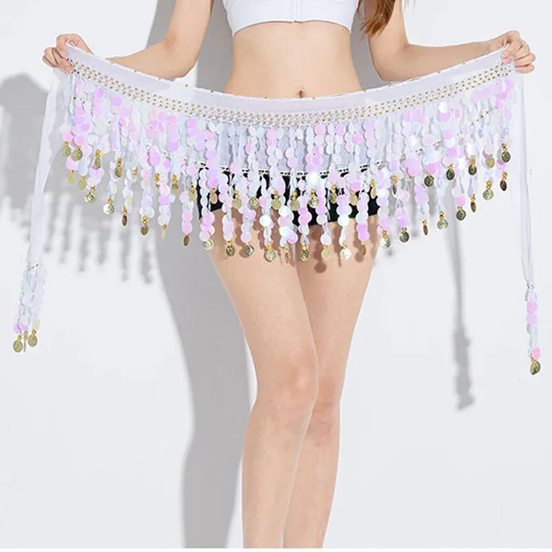 Glittering Tassel Sequin Belly Dance spanish scarf for Women