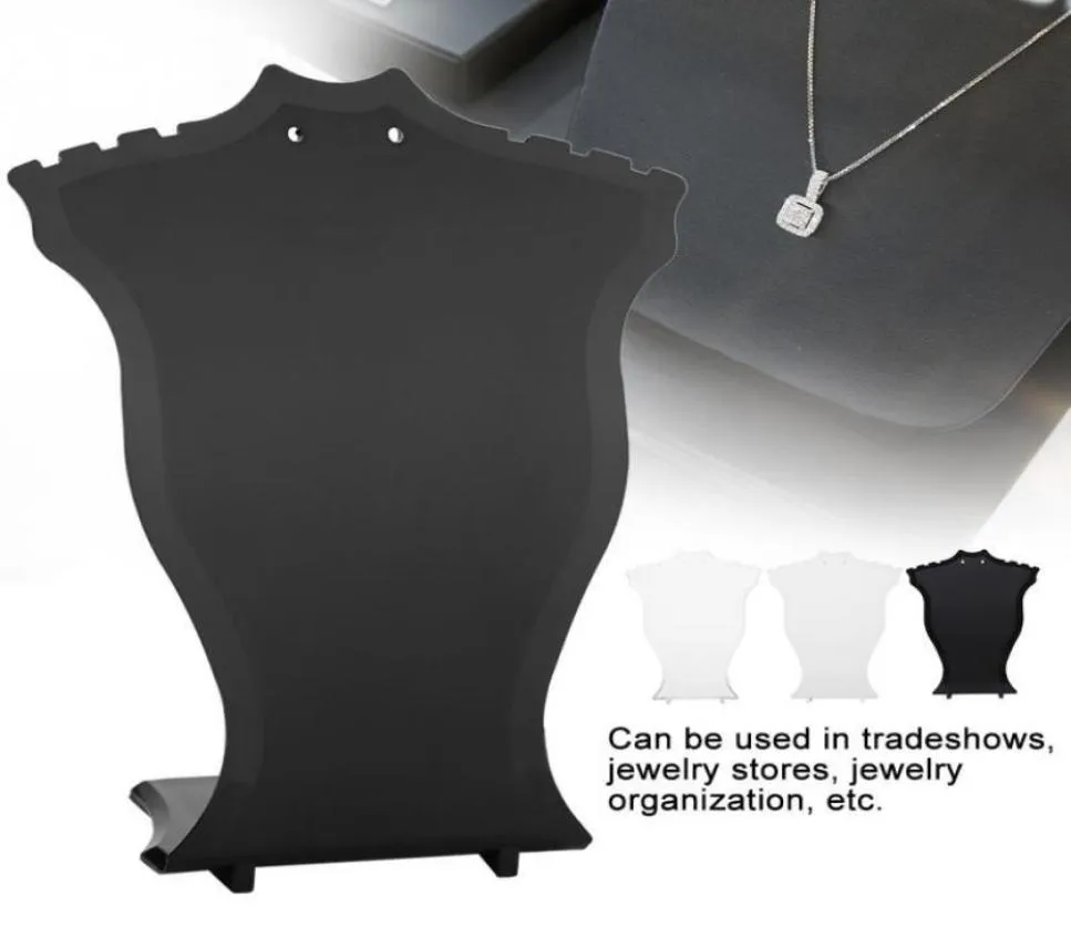 Smycken display stativ hänge halsband kedja hållare örhänge byst display stativ showcase rack svart vit transparent1873569