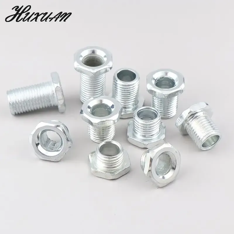 10pcs M10 8/10/13/15/20 mm Tubo de diente con tuerca para lámparas Tornillo hueco de metal de metal Dientes blanqueadoras de rosca de rosca Base de iluminación